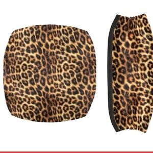 Leopard Print Seat and Back Rest Covers For a Rolling Walker